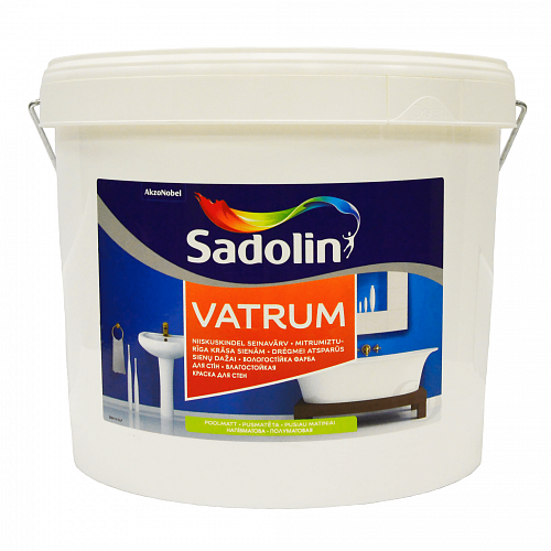 Акриловая краска Sadolin Vatrum для стен и потолка влагостойкая, белая, BW, 10 л - shlifarb.com.ua Акриловая краска Sadolin Vatrum для стен и потолка влагостойкая, белая, BW, 10 л