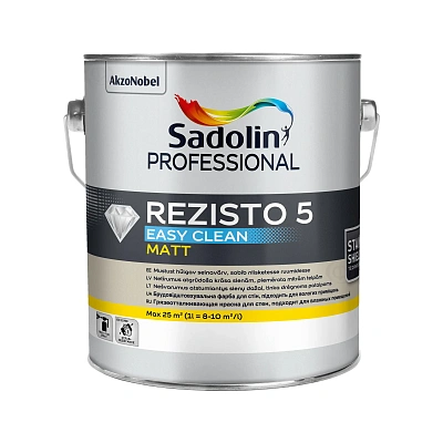 Акрилова фарба Sadolin Professional Rezisto 5 Easy Clean для стін, брудовідштовхувальна, безбарвна, BC, 2.33 л Акрилова фарба Sadolin Professional Rezisto 5 Easy Clean для стін, брудовідштовхувальна, безбарвна, BC, 2.33 л
