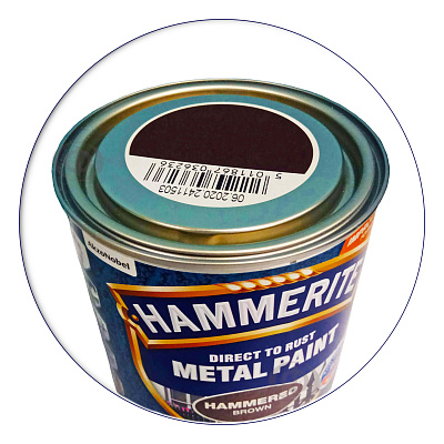 Краска молотковая 3 в 1 по металлу Hammerite Metal Paint Hammered защитная, коричневая, 0.75 л - shlifarb.com.ua 3 Краска молотковая 3 в 1 по металлу Hammerite Metal Paint Hammered защитная, коричневая, 0.75 л 3