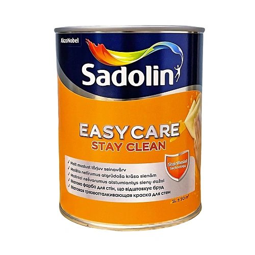 Акриловая краска Sadolin EasyCare для стен и потолка грязеотталкивающая, бесцветная, BC, 0.93 л 