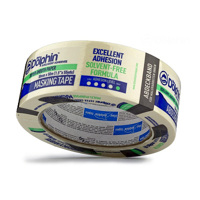 Профессиональная малярная лента (скотч) Blue Dolphin MT-627, 38мм х 50м, белая/желтая (01-7-14-EN ST627) 6