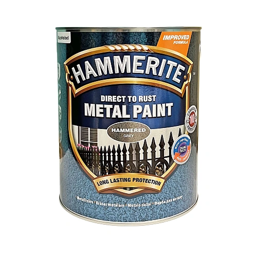 Краска молотковая 3 в 1 по металлу Hammerite Metal Paint Hammered защитная, серая, 5 л 2