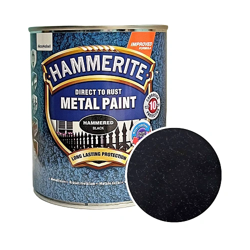 Краска молотковая 3 в 1 по металлу Hammerite Metal Paint Hammered защитная, черная, 0.75 л - shlifarb.com.ua Краска молотковая 3 в 1 по металлу Hammerite Metal Paint Hammered защитная, черная, 0.75 л
