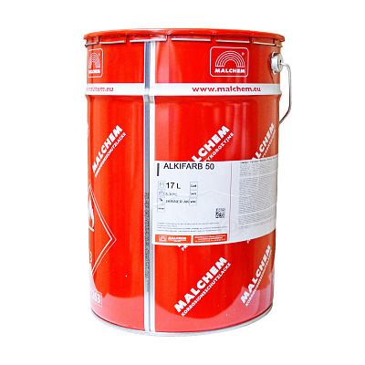 Краска 3 в 1 по металлу Malchem Alkifarb 50 антикоррозийная алкидная, RAL 9003, 17 л  - shlifarb.com.ua Краска 3 в 1 по металлу Malchem Alkifarb 50 антикоррозийная алкидная, RAL 9003, 17 л