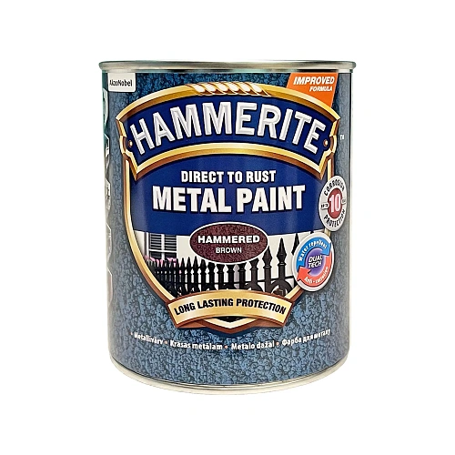 Краска молотковая 3 в 1 по металлу Hammerite Metal Paint Hammered защитная, коричневая, 0.75 л 2