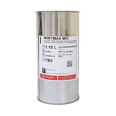 Краска 3 в 1 по металлу Malchem Winymax M антикоррозийная однокомпонентная, бесцветная, TB 3, 1.15 л - shlifarb.com.ua Краска 3 в 1 по металлу Malchem Winymax M антикоррозийная однокомпонентная, бесцветная, TB 3, 1.15 л