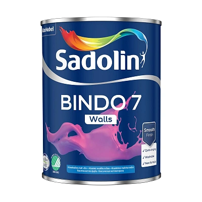 Эмульсионная краска Sadolin Bindo 7 для стен, бесцветная, BC, 0.84 л  - shlifarb.com.ua Эмульсионная краска Sadolin Bindo 7 для стен, бесцветная, BC, 0.84 л