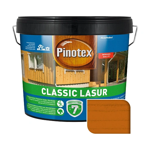 Пропитка лазурная для дерева Pinotex Classic Lasur с декоративным эффектом, орегон, 10 л  - shlifarb.com.ua  Пропитка лазурная для дерева Pinotex Classic Lasur с декоративным эффектом, орегон, 10 л