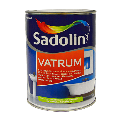 Акриловая краска Sadolin Vatrum для стен и потолка влагостойкая, белая, BW, 1 л - shlifarb.com.ua Акриловая краска Sadolin Vatrum для стен и потолка влагостойкая, белая, BW, 1 л