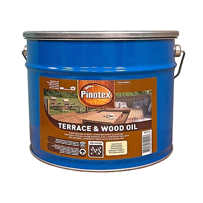 Олія для обробки дерева Pinotex Terrace & Wood Oil атмосферостійка, безбарвна, BC, 10 л 3 Олія для обробки дерева Pinotex Terrace & Wood Oil атмосферостійка, безбарвна, BC, 10 л 3