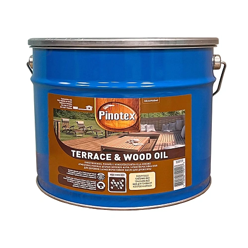 Олія для обробки дерева Pinotex Terrace & Wood Oil атмосферостійка, безбарвна, BC, 10 л 3 Олія для обробки дерева Pinotex Terrace & Wood Oil атмосферостійка, безбарвна, BC, 10 л 3