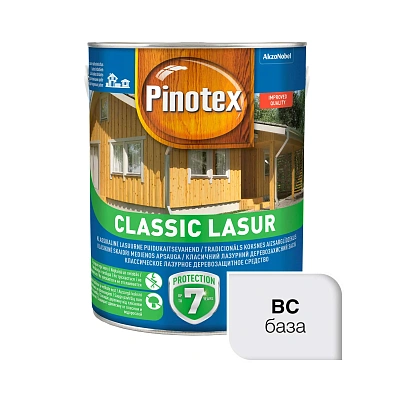 Просочення для дерева Pinotex Classic Lasur з декоративним ефектом, безбарвне, BC, 3 л Просочення для дерева Pinotex Classic Lasur з декоративним ефектом, безбарвне, BC, 3 л