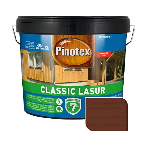 Пропитка лазурная для дерева Pinotex Classic Lasur с декоративным эффектом, тик, 10 л 
