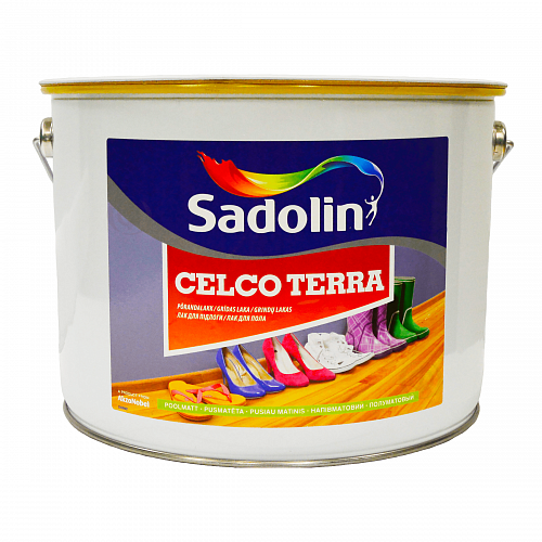 Лак для підлоги Sadolin Celco Terra алкідний, напівглянцевий, безбарвний, 10 л 
