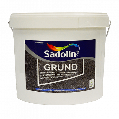 Грунтовочная краска на водной основе Sadolin Grund для стен и потолка, белая, 10 л - shlifarb.com.ua Грунтовочная краска на водной основе Sadolin Grund для стен и потолка, белая, 10 л