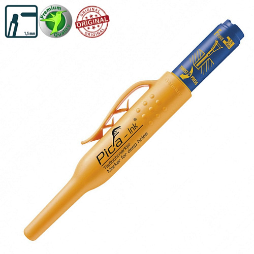 Маркер з довгим носиком Pica-Ink Deep Hole Marker, синій, 1.5 мм (150/41) 3