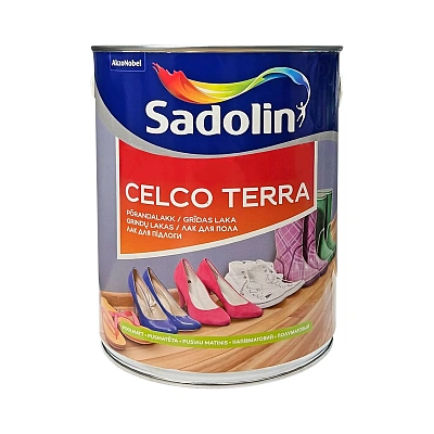 Лак для пола Sadolin Celco Terra алкидный, полуматовый, бесцветный, 2.5 л  - shlifarb.com.ua Лак для пола Sadolin Celco Terra алкидный, полуматовый, бесцветный, 2.5 л