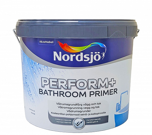 Грунтовочная краска на водной основе Sadolin Professional Perform+ Bathroom Primer с содержанием клея, светло-голубая, 10 л - shlifarb.com.ua Грунтовочная краска на водной основе Sadolin Professional Perform+ Bathroom Primer с содержанием клея, светло-голубая, 10 л