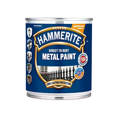 Гладка фарба 3 в 1 по металу Hammerite Metal Paint Smooth захисна, антрацит RAL 7016, 0.25 л