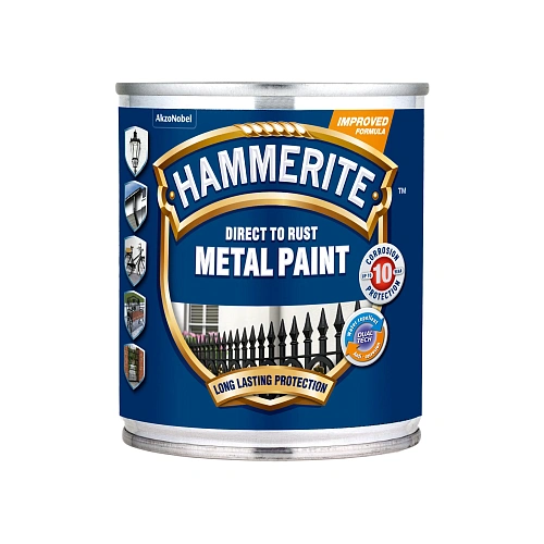 Гладка фарба 3 в 1 по металу Hammerite Metal Paint Smooth захисна, антрацит RAL 7016, 0.25 л 