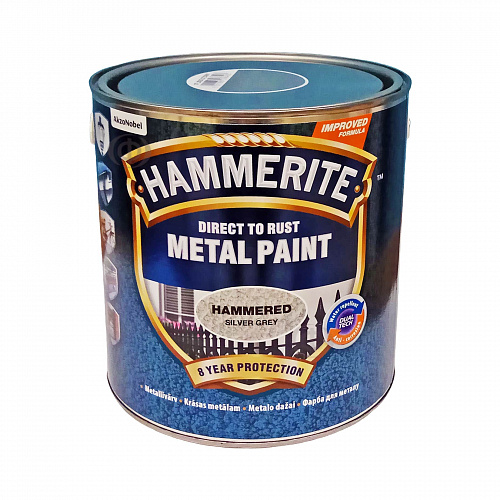 Фарба молоткова 3 в 1 по металу Hammerite Metal Paint Hammered захисна, сріблясто-сіра, 2.5 л 3 Фарба молоткова 3 в 1 по металу Hammerite Metal Paint Hammered захисна, сріблясто-сіра, 2.5 л 3