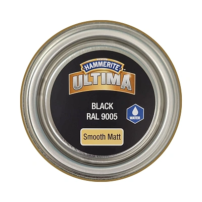 Защитная краска 3 в 1 по металлу на водной основе Hammerite Ultima Matt, матовая, черная RAL 9005, 0.7 л (5774719)  - shlifarb.com.ua 3 Защитная краска 3 в 1 по металлу на водной основе Hammerite Ultima Matt, матовая, черная RAL 9005, 0.7 л (5774719) 3
