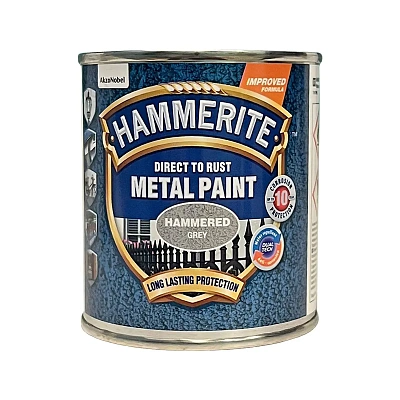 Краска молотковая 3 в 1 по металлу Hammerite Metal Paint Hammered защитная, серая, 0.25 л 2