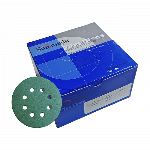 Круг абразивный Sunmight Film, 8 отверстий, D125, P180, 100 шт 