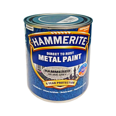 Краска молотковая 3 в 1 по металлу Hammerite Metal Paint Hammered защитная, серебристо-серая, 0.75 л - shlifarb.com.ua 3 Краска молотковая 3 в 1 по металлу Hammerite Metal Paint Hammered защитная, серебристо-серая, 0.75 л 3