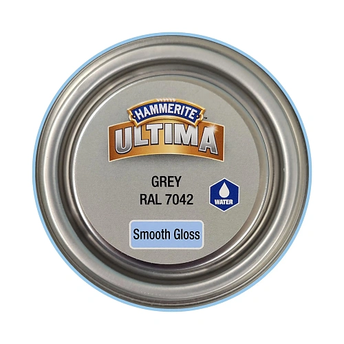 Гладка фарба 3 в 1 по металу на водній основі Hammerite Ultima Smooth захисна, глянцева, сіра RAL 7042, 2.2 л (5774728) 3 Гладка фарба 3 в 1 по металу на водній основі Hammerite Ultima Smooth захисна, глянцева, сіра RAL 7042, 2.2 л (5774728) 3
