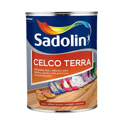 Лак для підлоги Sadolin Celco Terra алкідний, глянцевий, безбарвний, 1 л  Лак для підлоги Sadolin Celco Terra алкідний, глянцевий, безбарвний, 1 л