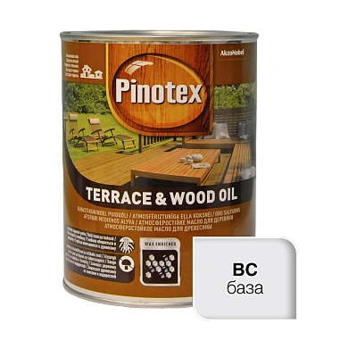 Олія для обробки дерева Pinotex Terrace & Wood Oil атмосферостійка, безбарвна, BC, 1 л Олія для обробки дерева Pinotex Terrace & Wood Oil атмосферостійка, безбарвна, BC, 1 л