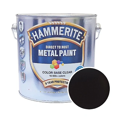 Гладкая краска 3 в 1 по металлу Hammerite Metal Paint Smooth защитная, RAL 8019 (темно-коричневая), 2.5 л