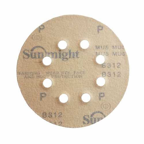Круг абразивний Sunmight Gold, 8 отворів, D125, P150, 100 шт 4 Круг абразивний Sunmight Gold, 8 отворів, D125, P150, 100 шт 4