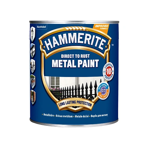 Гладка фарба 3 в 1 по металу Hammerite Metal Paint Smooth захисна, антрацит RAL 7016, 2.5 л 