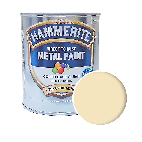 Гладка фарба 3 в 1 по металу Hammerite Metal Paint Smooth захисна, RAL 1015 (слонова кістка), 0.7 л 