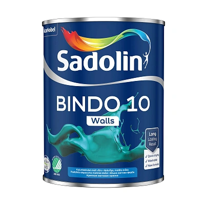 Эмульсионная краска Sadolin Bindo 10 для стен, бесцветная, BC, 0.84 л  - shlifarb.com.ua Эмульсионная краска Sadolin Bindo 10 для стен, бесцветная, BC, 0.84 л