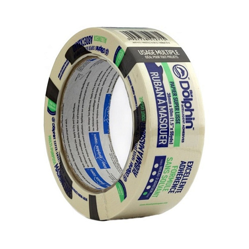 Профессиональная малярная лента (скотч) Blue Dolphin MT-627, 38мм х 50м, белая/желтая (01-7-14-EN ST627) 4