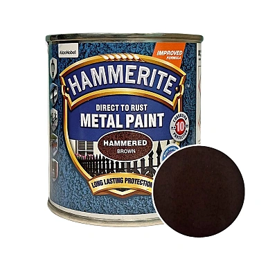 Краска молотковая 3 в 1 по металлу Hammerite Metal Paint Hammered защитная, коричневая, 0.25 л