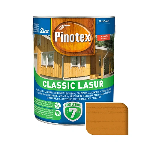 Просочення для дерева Pinotex Classic Lasur з декоративним ефектом, калужниця, 3 л  Просочення для дерева Pinotex Classic Lasur з декоративним ефектом, калужниця, 3 л