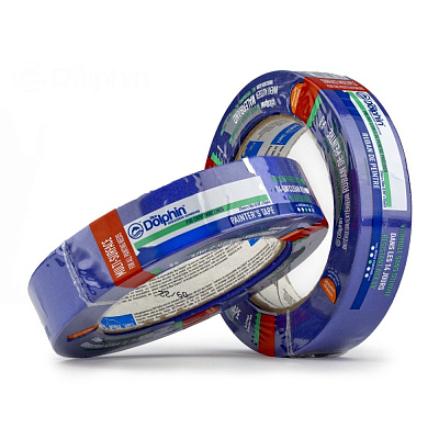Профессиональная малярная лента (скотч) Blue Dolphin Special Blue MT-PG, 25мм х 50м, синяя (01-1-01-EN SBL BDN) 2
