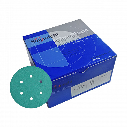 Круг абразивний Sunmight Film, 6 отворів, D150, P320, 100 шт 