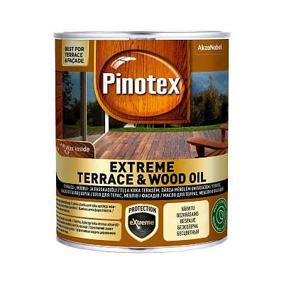 Масло для обработки дерева Pinotex Extreme Terrace & Wood Oil атмосферостойкое, бесцветное, BC, 0.75 л 2