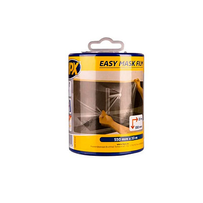 Защитная пленка HPX Easy Mask в диспенсере с малярной лентой, 550мм х 33м, бесцветная (DE5533)