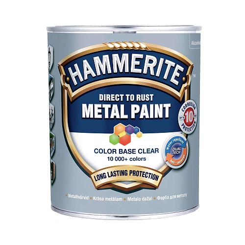 Гладка фарба 3 в 1 по металу Hammerite Metal Paint Base Smooth захисна, безбарвна, BC, 0.65 л  Гладка фарба 3 в 1 по металу Hammerite Metal Paint Base Smooth захисна, безбарвна, BC, 0.65 л