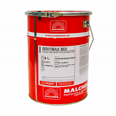 Краска 3 в 1 по металлу Malchem Winymax M антикоррозийная однокомпонентная, бесцветная, TB 3, 4 л