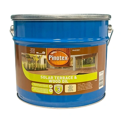 Масло для обработки дерева Pinotex Solar Terrace & Wood Oil с УФ-фильтром бесцветное, BC, 9.3 л