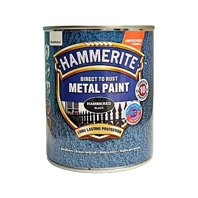 Краска молотковая 3 в 1 по металлу Hammerite Metal Paint Hammered защитная, черная, 0.75 л 2
