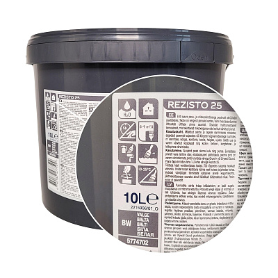 Акрилова фарба Sadolin Professional Rezisto 25 для стін, вологостійка, біла, BW, 10 л 3