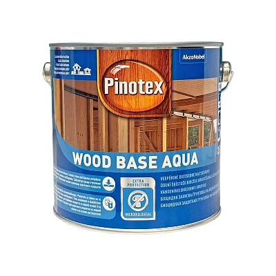 Грунтовка для дерева Pinotex Wood Base Aqua биоцидная, бесцветная, 2.5 л